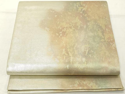 平和屋着物◎六通柄袋帯　霞文　金銀糸　引箔　正絹　逸品　DABE2855cd