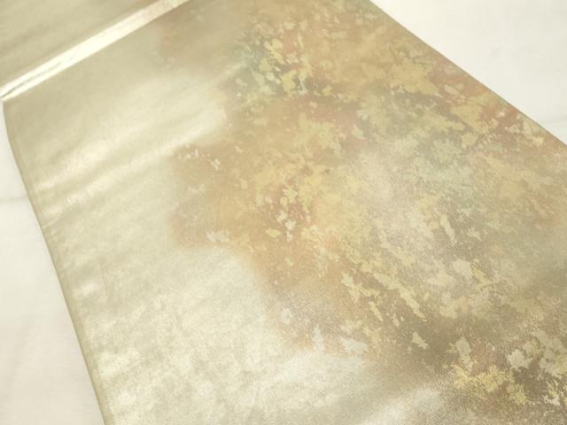 平和屋着物◎六通柄袋帯　霞文　金銀糸　引箔　正絹　逸品　DABE2855cd
