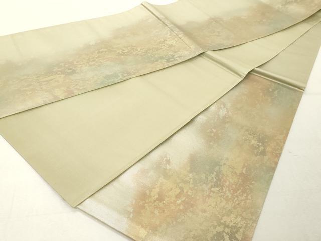 平和屋着物◎六通柄袋帯　霞文　金銀糸　引箔　正絹　逸品　DABE2855cd