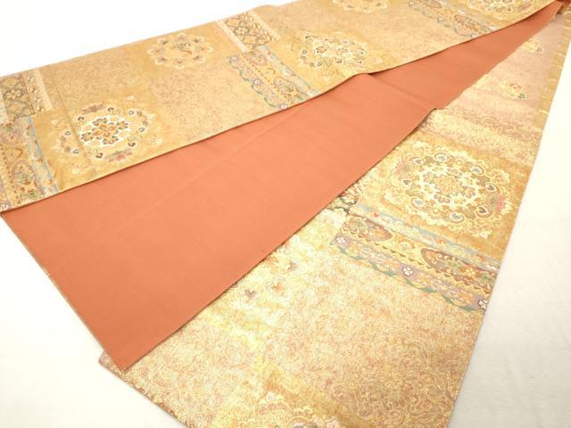 平和屋着物◎六通柄袋帯　唐織　正倉院花鳥文　金糸　正絹　逸品　DABE2861cd