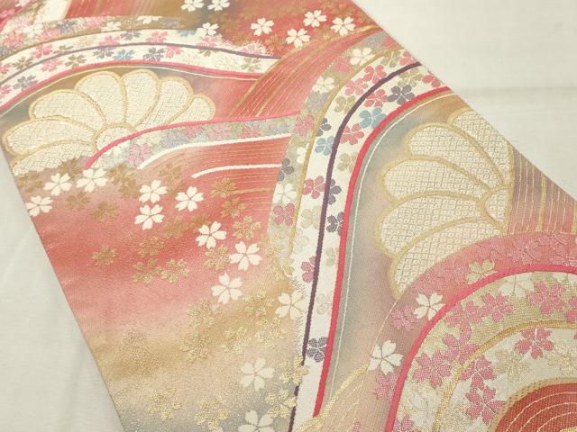 平和屋着物◎佐賀錦　六通柄袋帯　舞花文　金銀糸　正絹　逸品　DABE2863cd