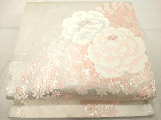 平和屋着物◎六通柄袋帯　唐織　詩の集い　正絹　逸品　DABE2875cd