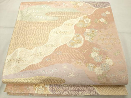 平和屋着物◎六通柄袋帯　花鳥丸文　金銀糸　正絹　逸品　DABE2880cd