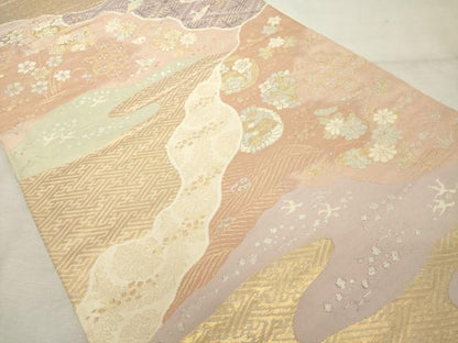 平和屋着物◎六通柄袋帯　花鳥丸文　金銀糸　正絹　逸品　DABE2880cd