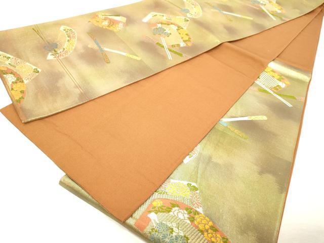 平和屋着物◎六通柄袋帯　唐織　簪　櫛　金糸　正絹　逸品　DABE2882cd