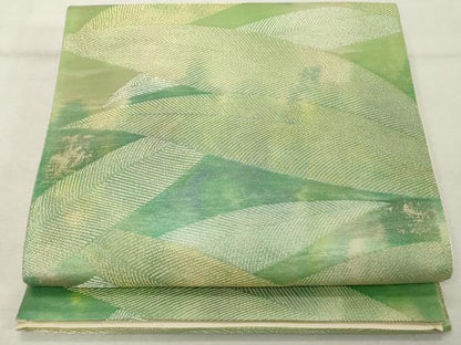 平和屋着物◎六通柄袋帯　手織　彩葉　金銀糸　正絹　逸品　DABE2890cd