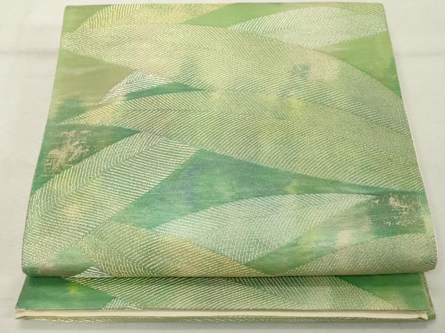 平和屋着物◎六通柄袋帯　手織　彩葉　金銀糸　正絹　逸品　DABE2890cd