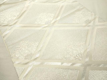 平和屋着物◎六通柄袋帯　花菱文　銀糸　正絹　逸品　DABE2891cd
