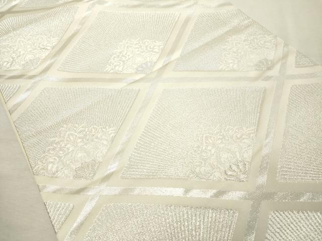 平和屋着物◎六通柄袋帯　花菱文　銀糸　正絹　逸品　DABE2891cd