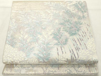 平和屋着物◎六通柄袋帯　唐織　嵯峨野　銀糸　正絹　逸品　DABE2893cd