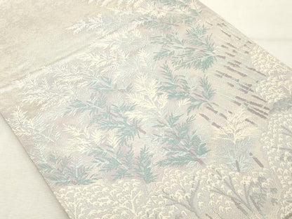 平和屋着物◎六通柄袋帯　唐織　嵯峨野　銀糸　正絹　逸品　DABE2893cd