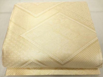 平和屋着物◎佐賀錦　全通柄袋帯　菱文　金糸　正絹　逸品　DABE2898cd
