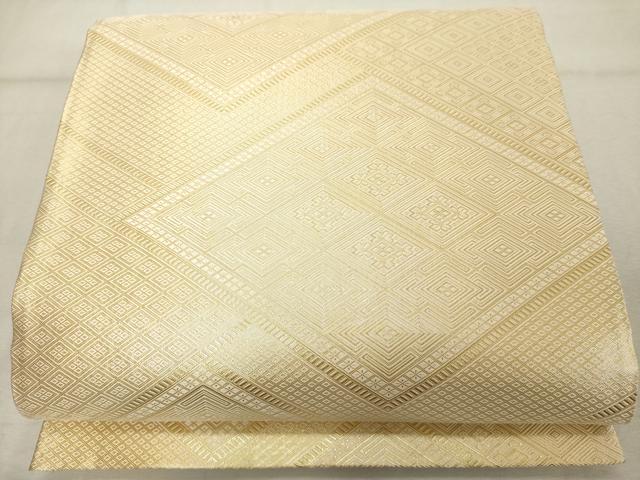 平和屋着物◎佐賀錦　全通柄袋帯　菱文　金糸　正絹　逸品　DABE2898cd