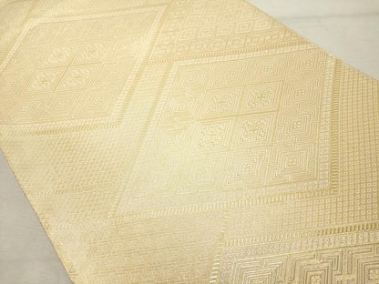平和屋着物◎佐賀錦　全通柄袋帯　菱文　金糸　正絹　逸品　DABE2898cd