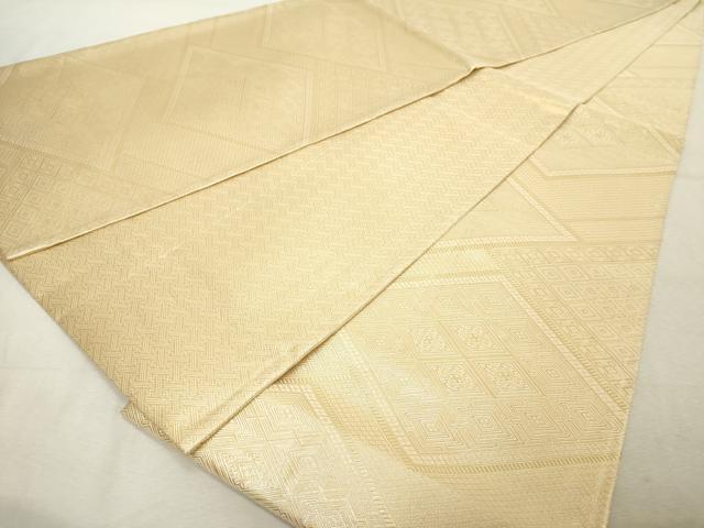 平和屋着物◎佐賀錦　全通柄袋帯　菱文　金糸　正絹　逸品　DABE2898cd