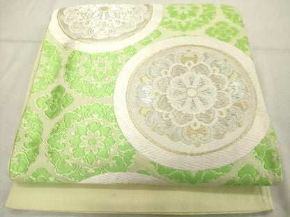 平和屋着物◎六通柄袋帯　唐織　花丸文　金銀糸　正絹　逸品　DABE2907cd