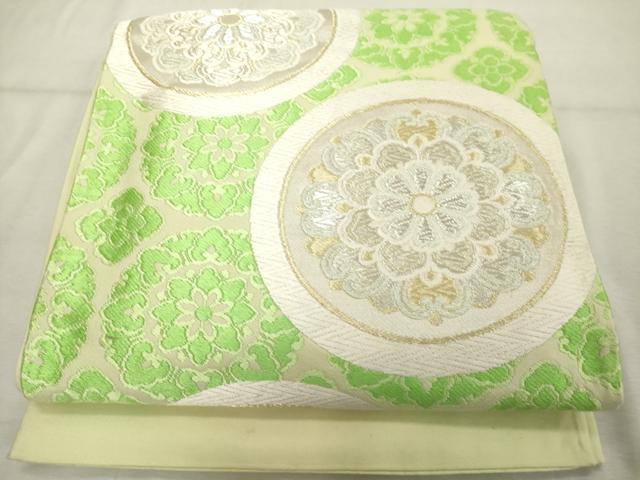 平和屋着物◎六通柄袋帯　唐織　花丸文　金銀糸　正絹　逸品　DABE2907cd