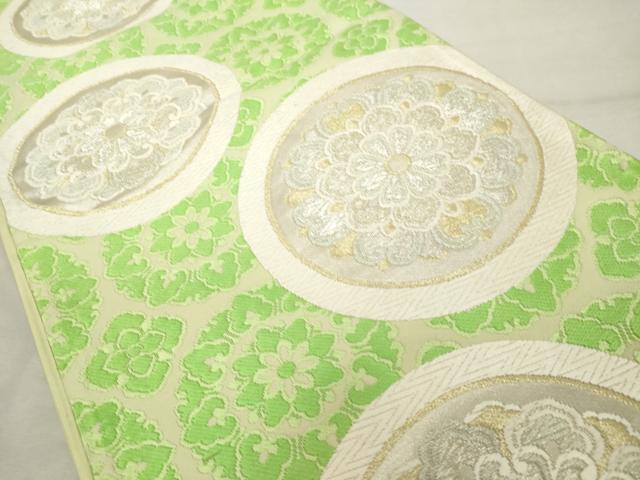 平和屋着物◎六通柄袋帯　唐織　花丸文　金銀糸　正絹　逸品　DABE2907cd
