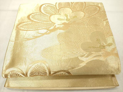 平和屋着物◎六通柄袋帯　松文　金糸　正絹　逸品　DABE2908cd