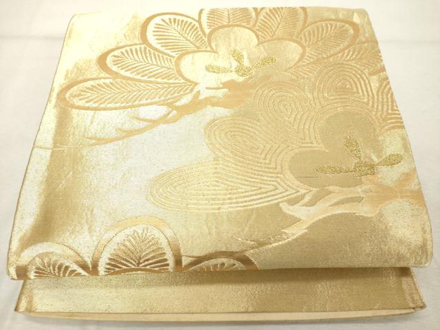 平和屋着物◎六通柄袋帯　松文　金糸　正絹　逸品　DABE2908cd