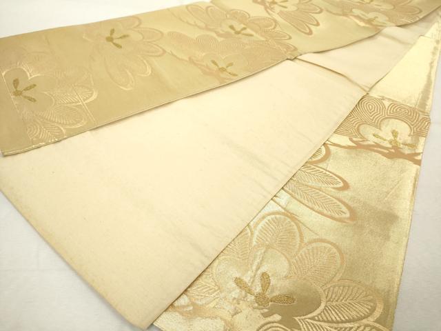 平和屋着物◎六通柄袋帯　松文　金糸　正絹　逸品　DABE2908cd