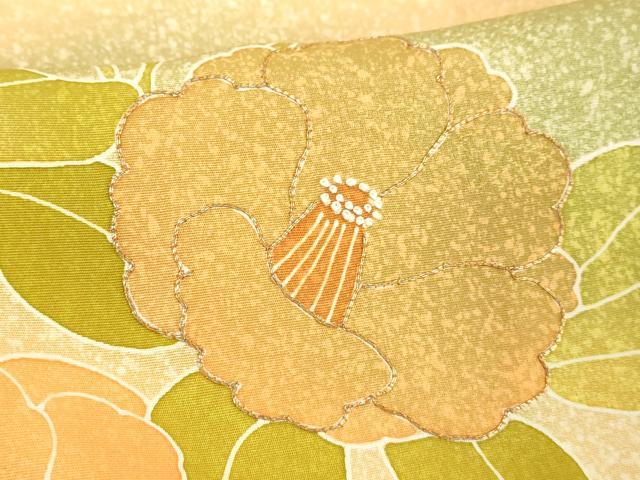 平和屋着物■訪問着　駒刺繍　草花文　暈し染め　金彩　正絹　逸品　DABE2927cd