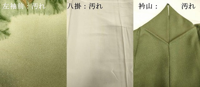 平和屋着物■訪問着　駒刺繍　草葉文　暈し染め　金彩　正絹　逸品　DABE2928cd