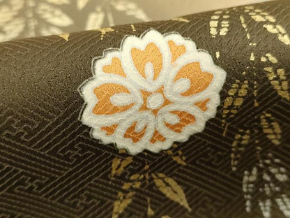 平和屋着物■訪問着　駒刺繍　扇面花文　暈し染め　金銀彩　正絹　逸品　DABE2929cd