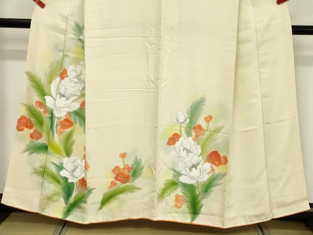 平和屋着物■訪問着　手描き　草花文　暈し染め　金彩　正絹　逸品　DABE2930cd