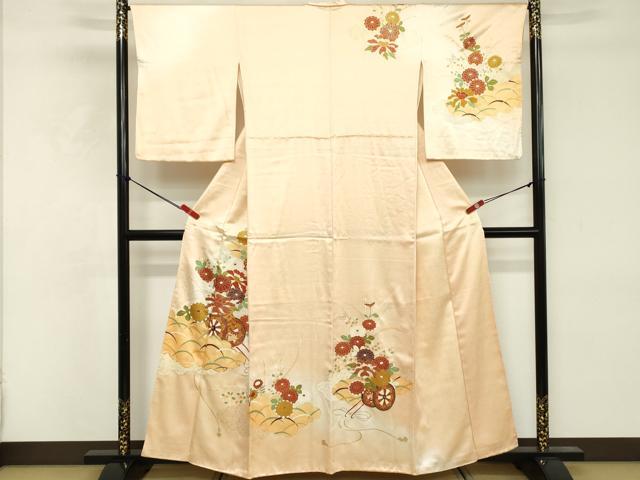 平和屋着物■訪問着　駒刺繍　花車文　暈し染め　金彩　正絹　逸品　DABE2931cd
