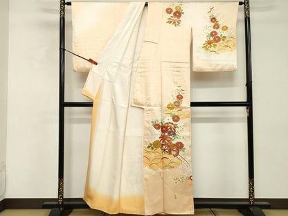 平和屋着物■訪問着　駒刺繍　花車文　暈し染め　金彩　正絹　逸品　DABE2931cd
