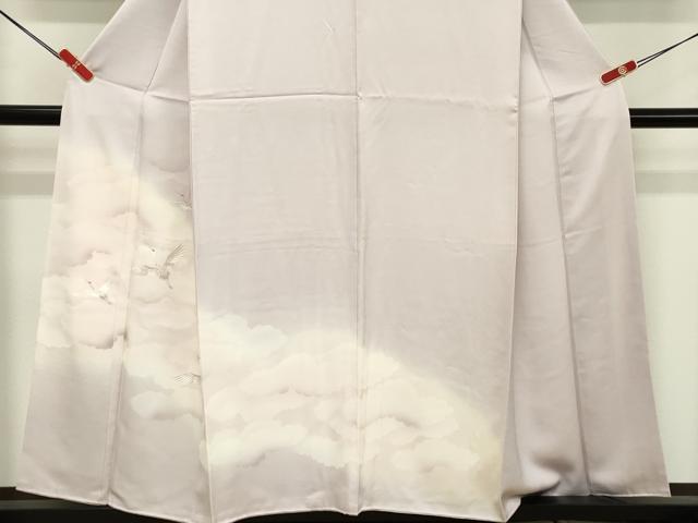 平和屋着物■訪問着　刺繍　飛鶴文　暈し染め　正絹　逸品　DABE2933cd