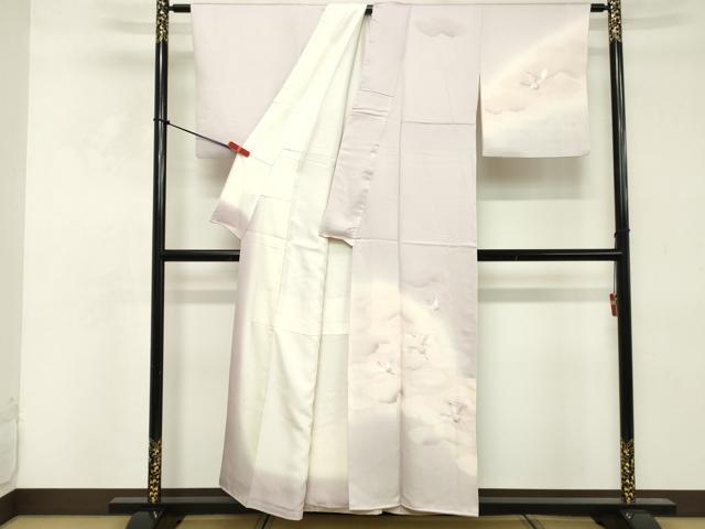 平和屋着物■訪問着　刺繍　飛鶴文　暈し染め　正絹　逸品　DABE2933cd