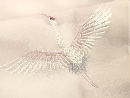 平和屋着物■訪問着　刺繍　飛鶴文　暈し染め　正絹　逸品　DABE2933cd