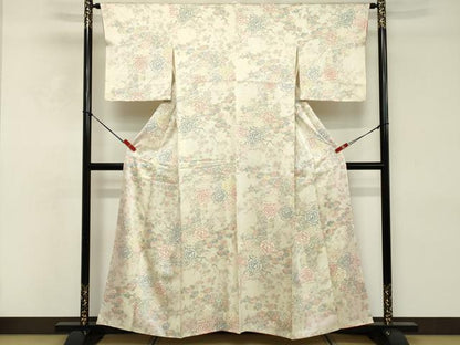 平和屋着物■上質な小紋　舞花文　正絹　逸品　DABE2941cd