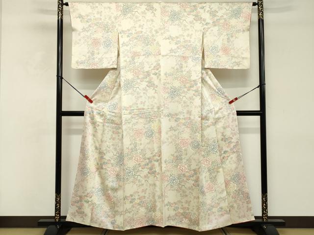 平和屋着物■上質な小紋　舞花文　正絹　逸品　DABE2941cd