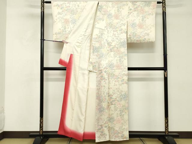 平和屋着物■上質な小紋　舞花文　正絹　逸品　DABE2941cd