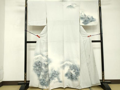 平和屋着物■訪問着　作家物　手描き　遠山風景文　暈し染め　正絹　逸品　DABE2945cd
