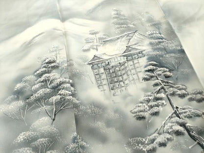 平和屋着物■訪問着　作家物　手描き　遠山風景文　暈し染め　正絹　逸品　DABE2945cd