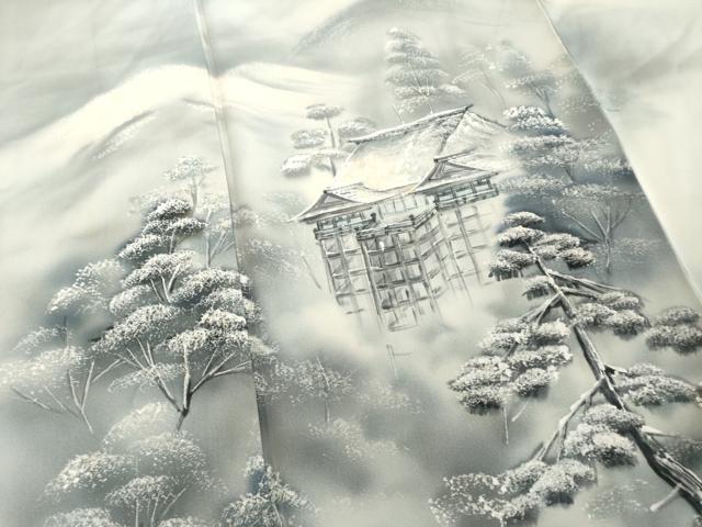 平和屋着物■訪問着　作家物　手描き　遠山風景文　暈し染め　正絹　逸品　DABE2945cd