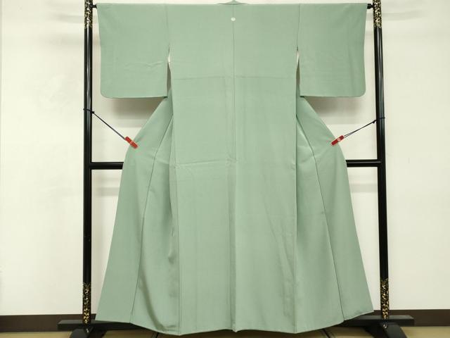 平和屋着物■上質な色無地　千草色　正絹　逸品　DABE2953cd