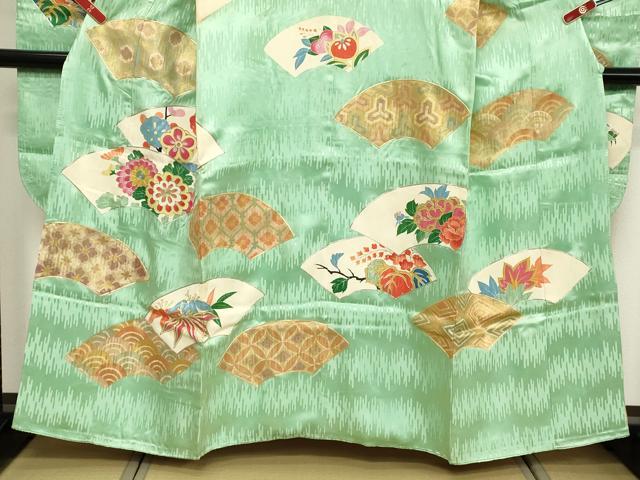 平和屋着物■豪華振袖　駒刺繍　地紙花文　金彩　三越扱い　正絹　逸品　DABE2961cd