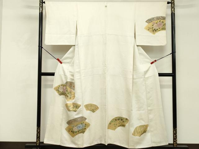 平和屋着物■訪問着　手描き　地紙花文　金彩　正絹　逸品　DABE2967cd
