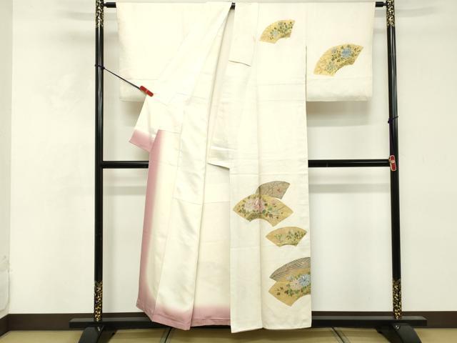 平和屋着物■訪問着　手描き　地紙花文　金彩　正絹　逸品　DABE2967cd