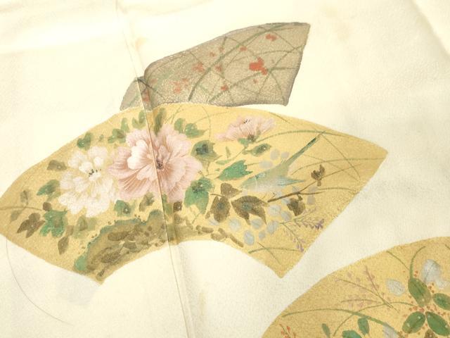 平和屋着物■訪問着　手描き　地紙花文　金彩　正絹　逸品　DABE2967cd