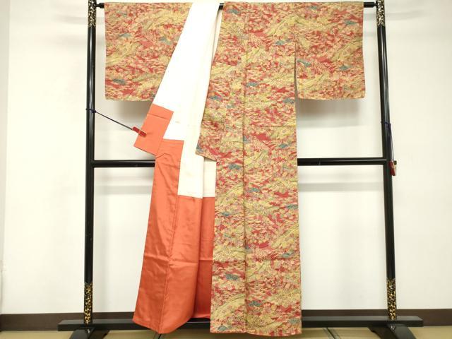 平和屋着物■本場大島紬　風景文　正絹　逸品　CABC0191ev 正絹 逸品 証紙付き 着物 - 人気の大島紬や和服が