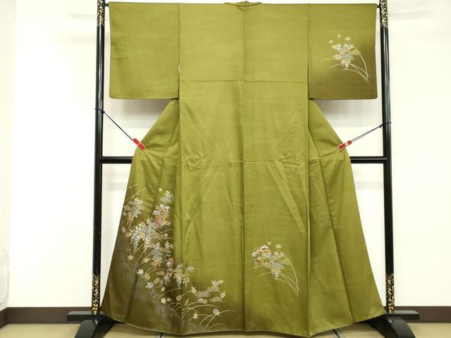 平和屋着物■訪問着 刺繍 花蝶文 暈し染め 金銀彩 正絹 逸品 DABE2974cd