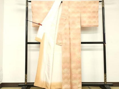 平和屋着物■上質な小紋 青海波地紋 暈し染め 正絹 逸品 DABE2987cd