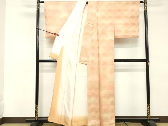 平和屋着物■上質な小紋 青海波地紋 暈し染め 正絹 逸品 DABE2987cd
