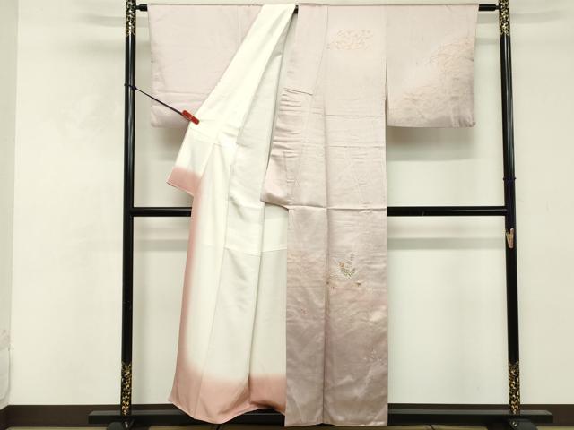 平和屋着物■訪問着 刺繍 草花文 暈し染め 金彩 正絹 逸品 DABE2990cd